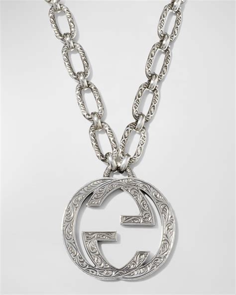 mens pendant necklace gucci|gucci interlocking g pendant necklace.